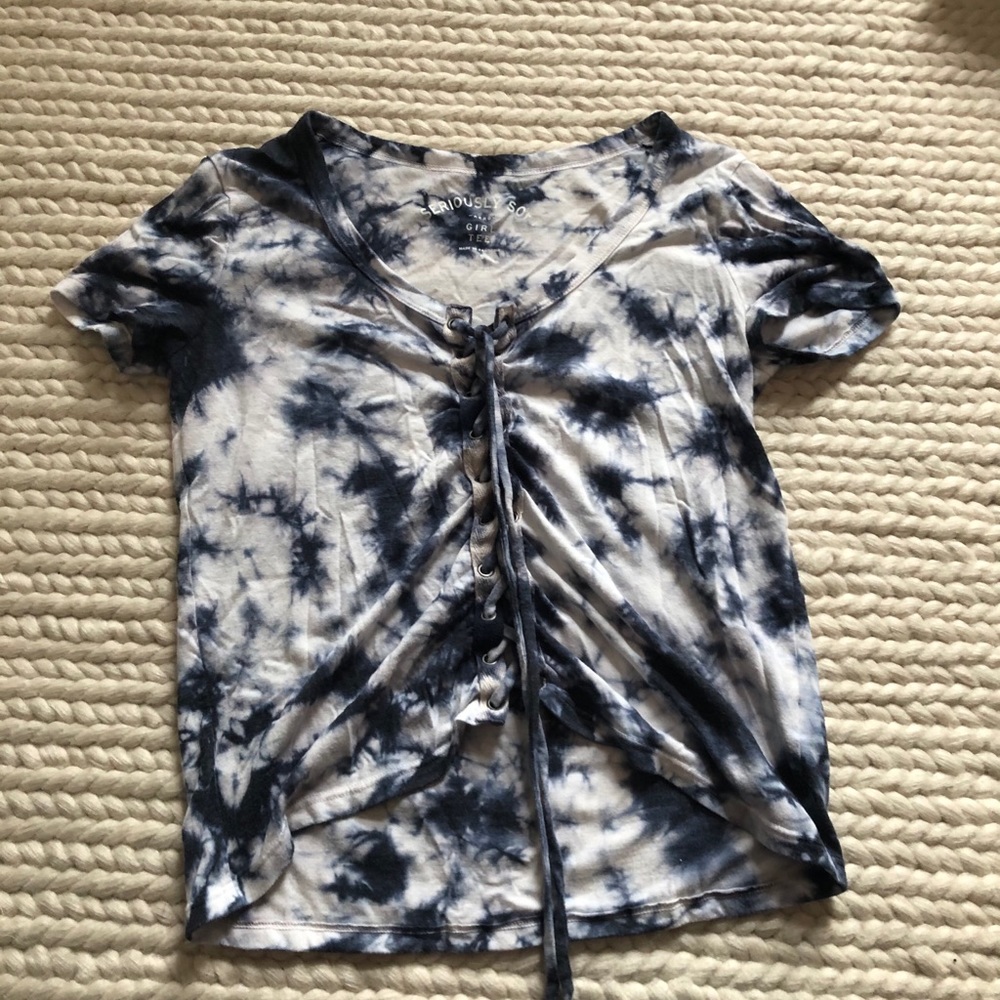 Aeropostale Blue and White Shirt